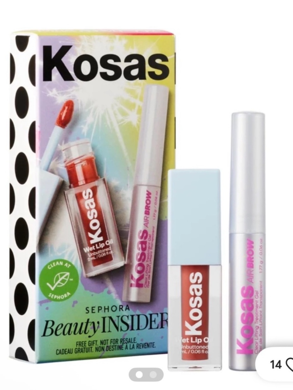 Kosas Lip & Brow sephora beauty insider birthday gift set. NIB